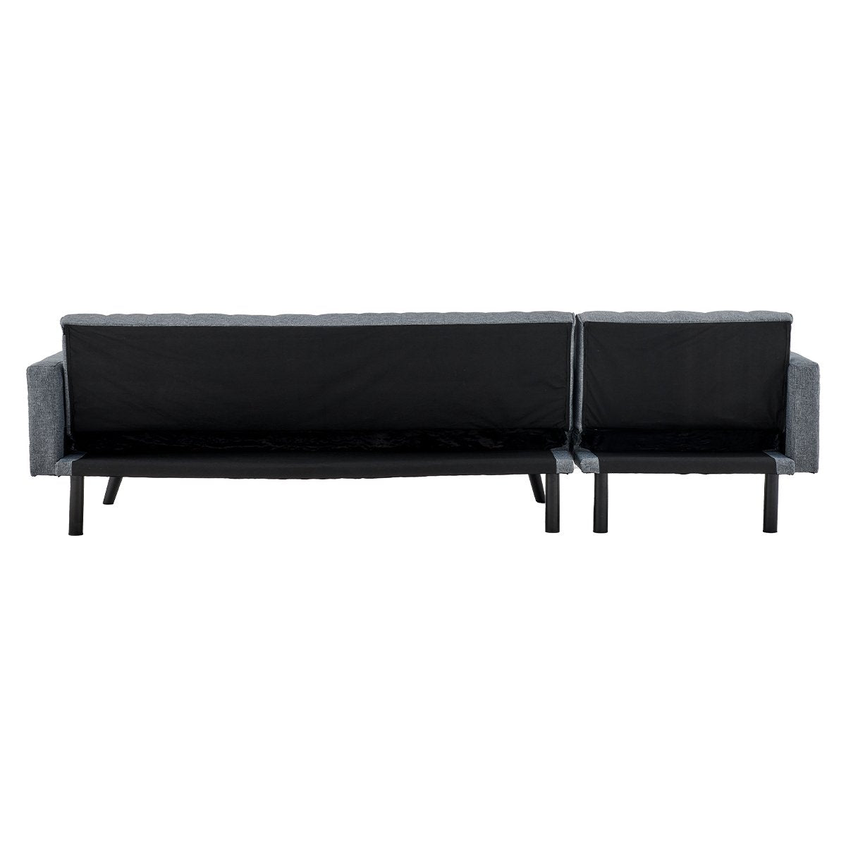 Sarantino 3-Seater Corner Wooden Sofa Bed Lounge Chaise Sofa Grey