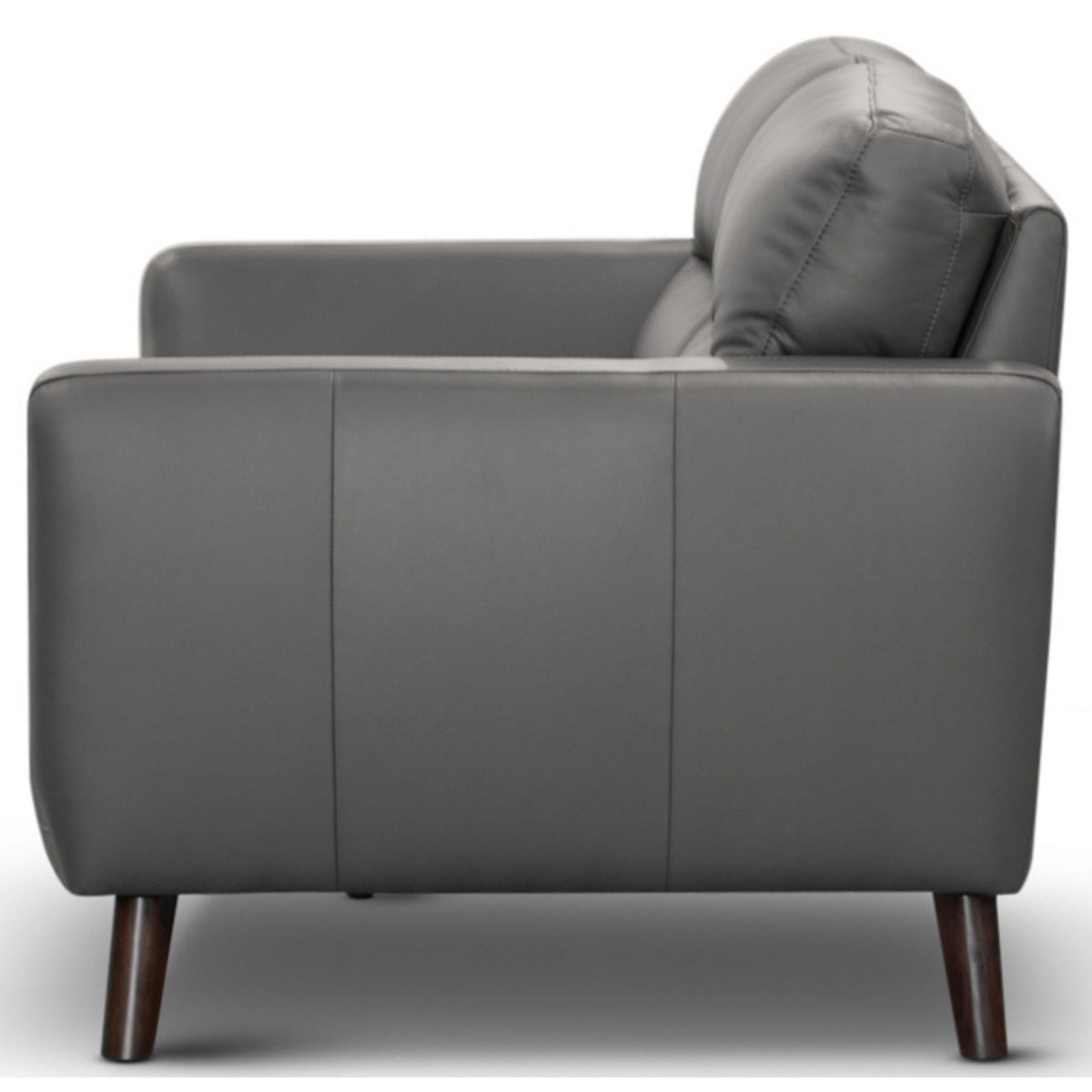 Downy Genuine Leather Sofa 2 Seater Upholstered Lounge Couch - Gunmetal
