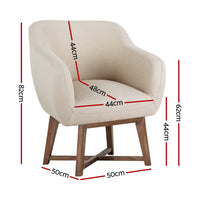 Artiss Armchair Tub Chair Beige Aston