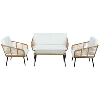 Gardeon 4-Piece Outdoor Sofa Set Rattan Lounge Setting Table Chairs