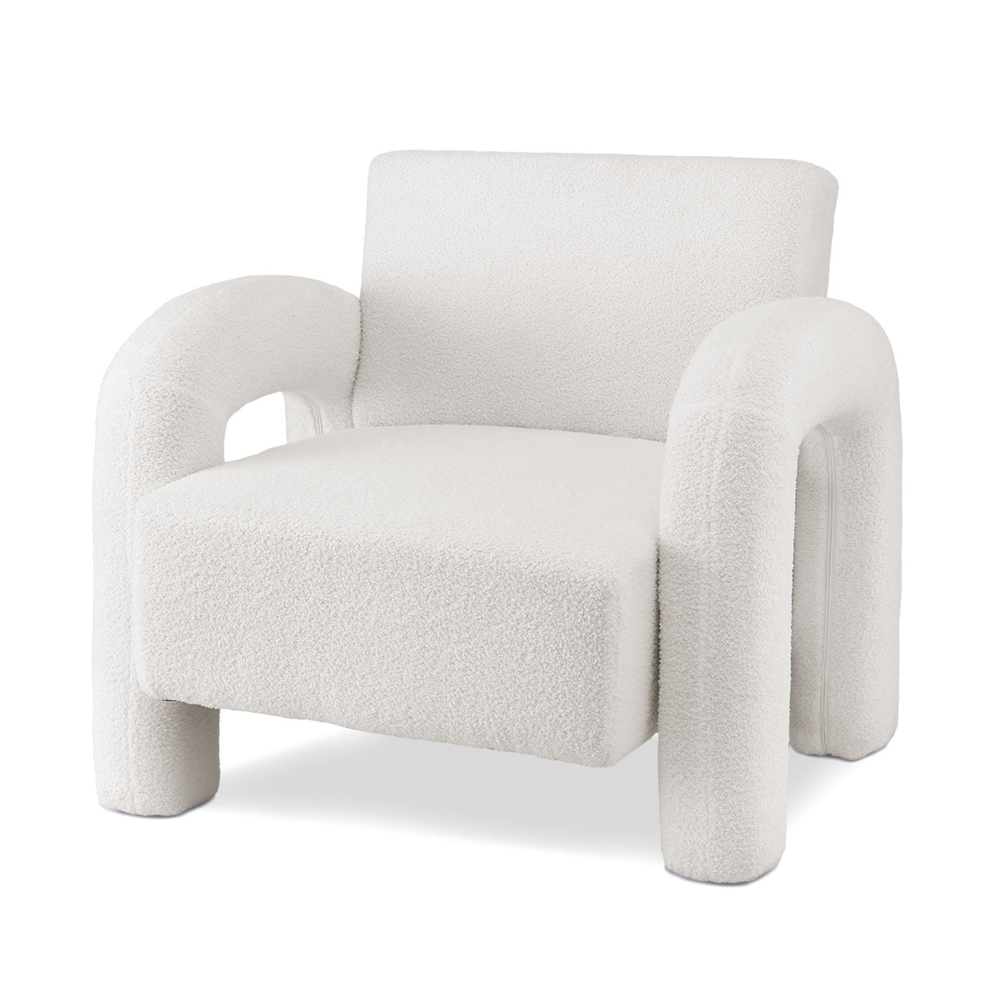 Artiss Armchair Accent Chair Lounge Sofa Couch Curved Seat Boucle White
