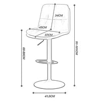 SERENITà Bar Stools Kitchen Bar Stool Leather Barstools Swivel Gas Lift Counter Chairs BS8406 Green