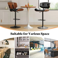 SERENITà European Wooden Black Modern Bar Stools Swivel Bar Stool Chair Counter Height Bar(Black)stool with 360 Degree Swivel Seat