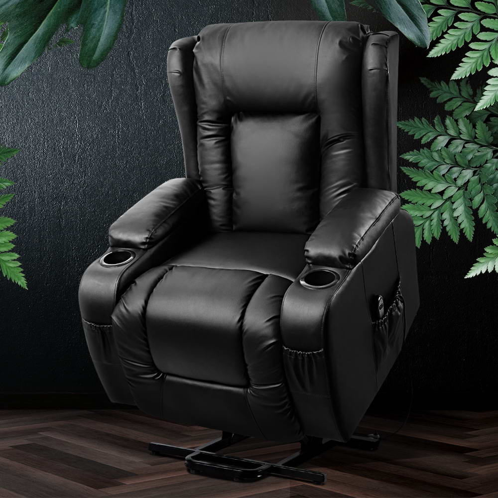 Lounge HQ Electric Recliner Chair Lift Heated Massage Chairs Lounge Sofa Leather