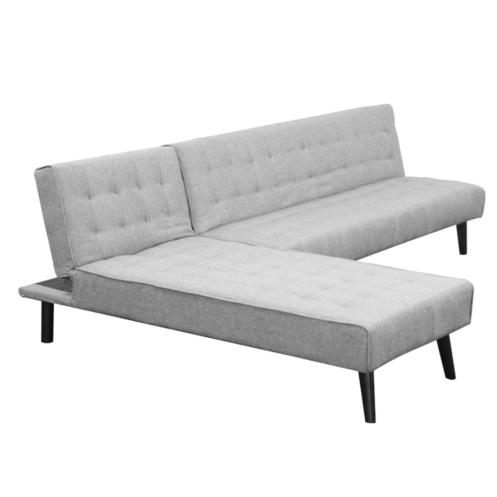 Sarantino 3-seater Corner Sofa Bed With Lounge Chaise Couch Furniture Light Grey