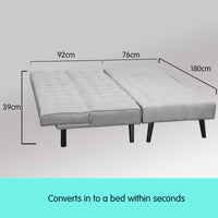 Sarantino 3-seater Corner Sofa Bed With Lounge Chaise Couch Furniture Light Grey