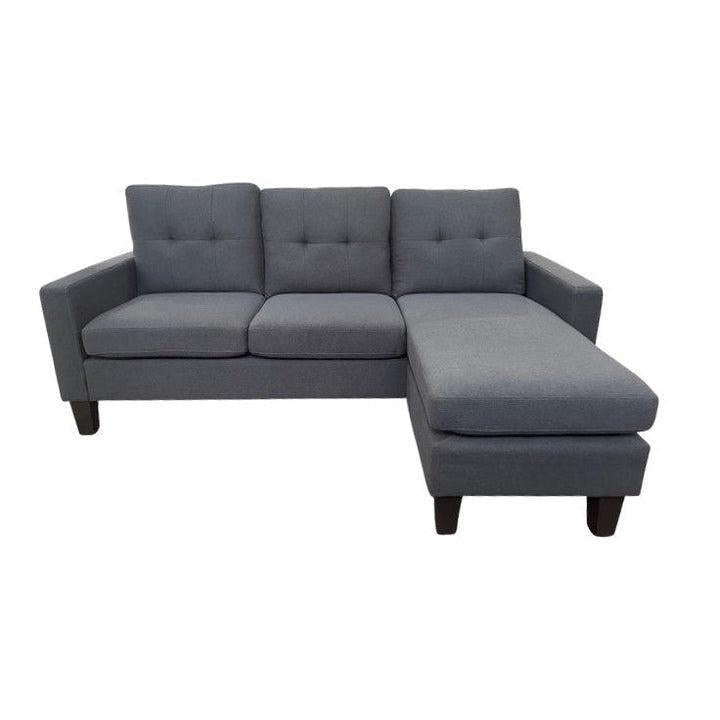 Oslo Sofa Couch Lounge Suite Reversible 3 Seater Set - Dark Grey/Blue Linen