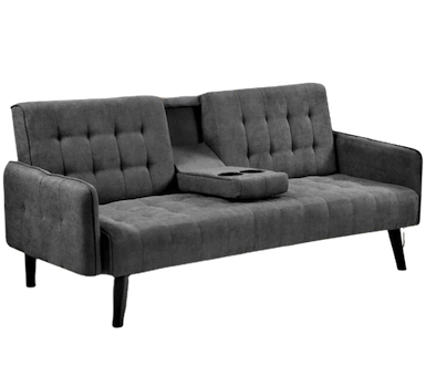 The New Yorker - Small Sofa Bed 3 Seat Lounge Set Sectional With Cup - Grey